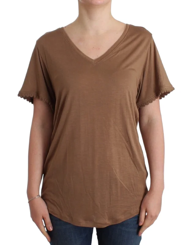 Lounge Short Sleeve TopsJohn Galliano Elegant Short-Sleeved  Rayon Women's Top