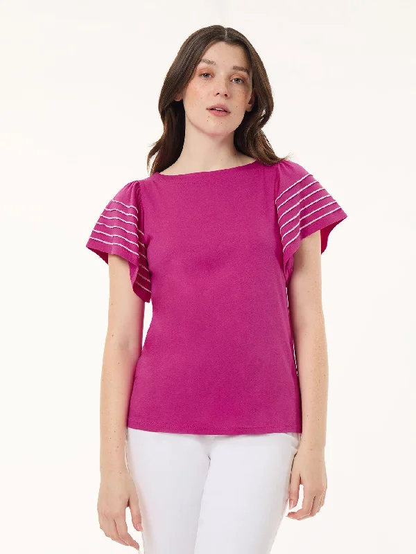 Fishing Short Sleeve TopsFlutter Short-Sleeve Top, Cotton Modal