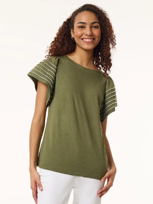 Outdoor Short Sleeve TopsFlutter Short-Sleeve Top, Cotton Modal