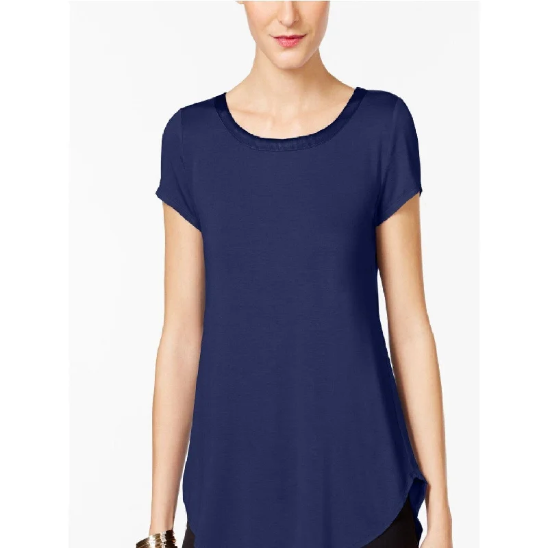 Quick-Dry Short Sleeve TopsAlfani Top, Short-Sleeve High-Low Tee Global Blue L