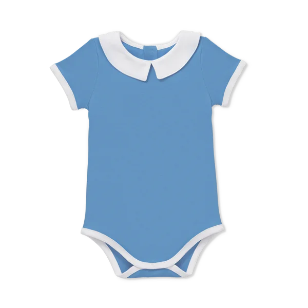 Embroidered Short Sleeve TopsBaby Short-Sleeve Collared Onesie