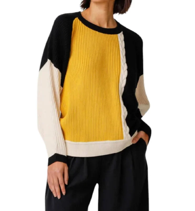 Balene Sweater In YellowMetallic Knit Tops