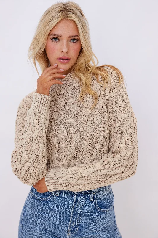 Clayton Cableknit SweaterCotton Knit Tops