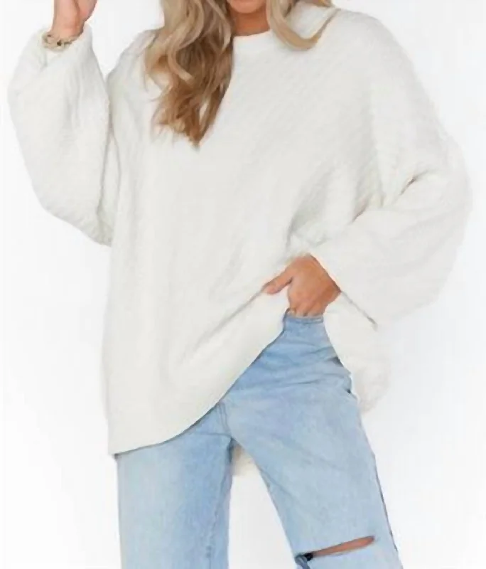 Crosby Sweater In WhiteTasseled Knit Tops