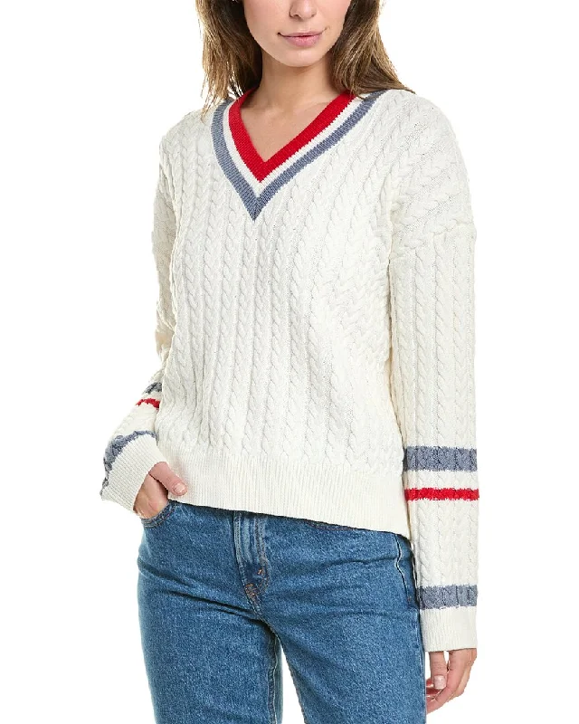 Design History Varsity Stripe SweaterAthletic Knit Tops