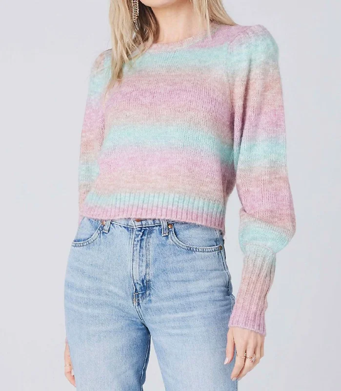 Dollie Sweater In MultiCropped Knit Tops