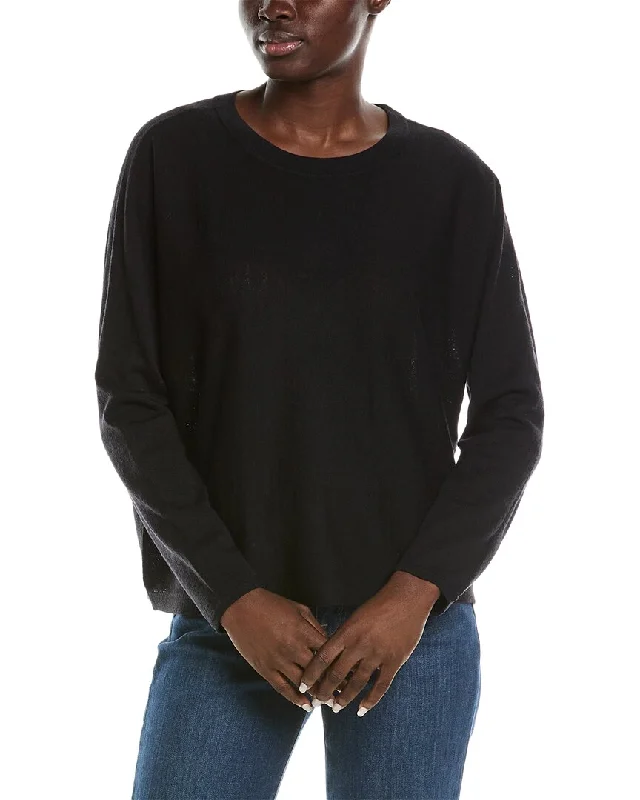 EILEEN FISHER Round Neck Wool TopLace-Up Knit Tops