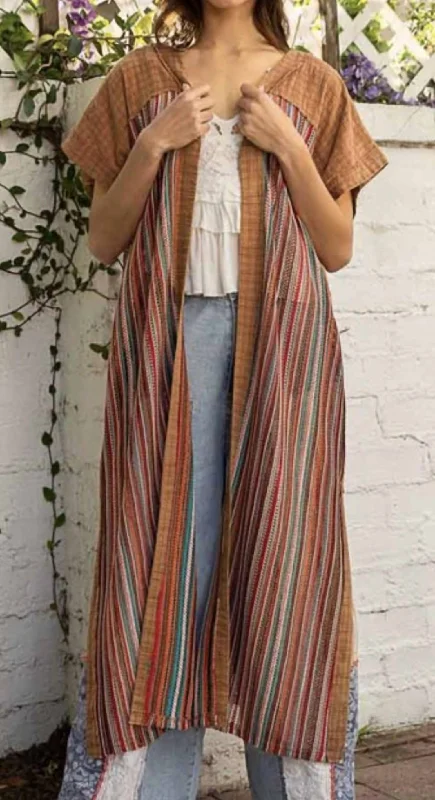 Gypsy Kimono In BrownCashmere Knit Tops