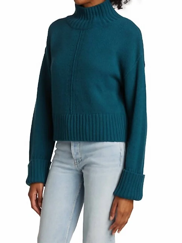 Halle Sweater In EvergreenV-Neck Knit Tops