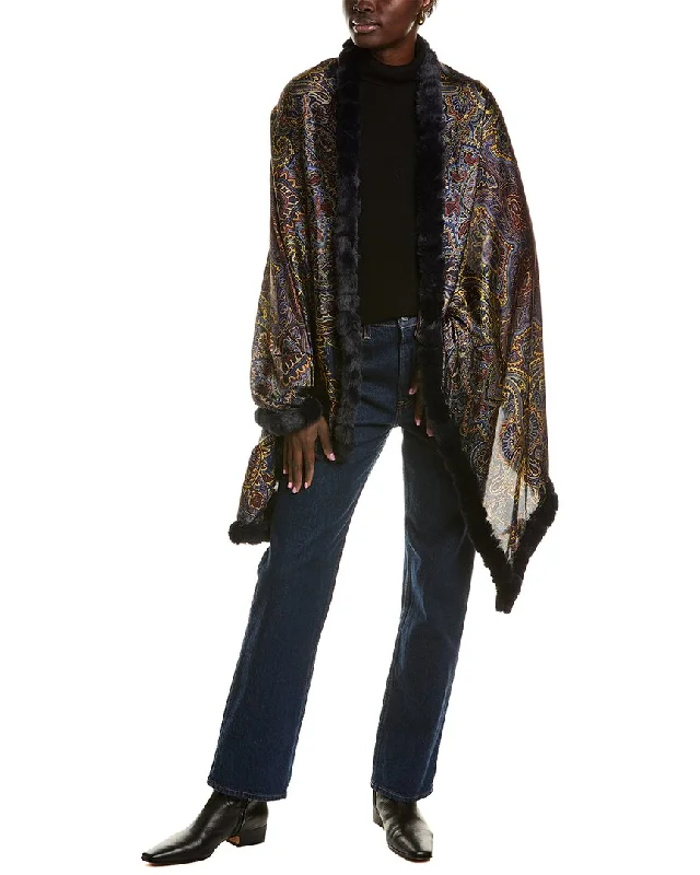 La Fiorentina Oversized Paisley Print WrapFormal Knit Tops