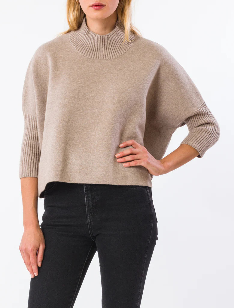 Light Taupe Aja SweaterHip-Hop Knit Tops