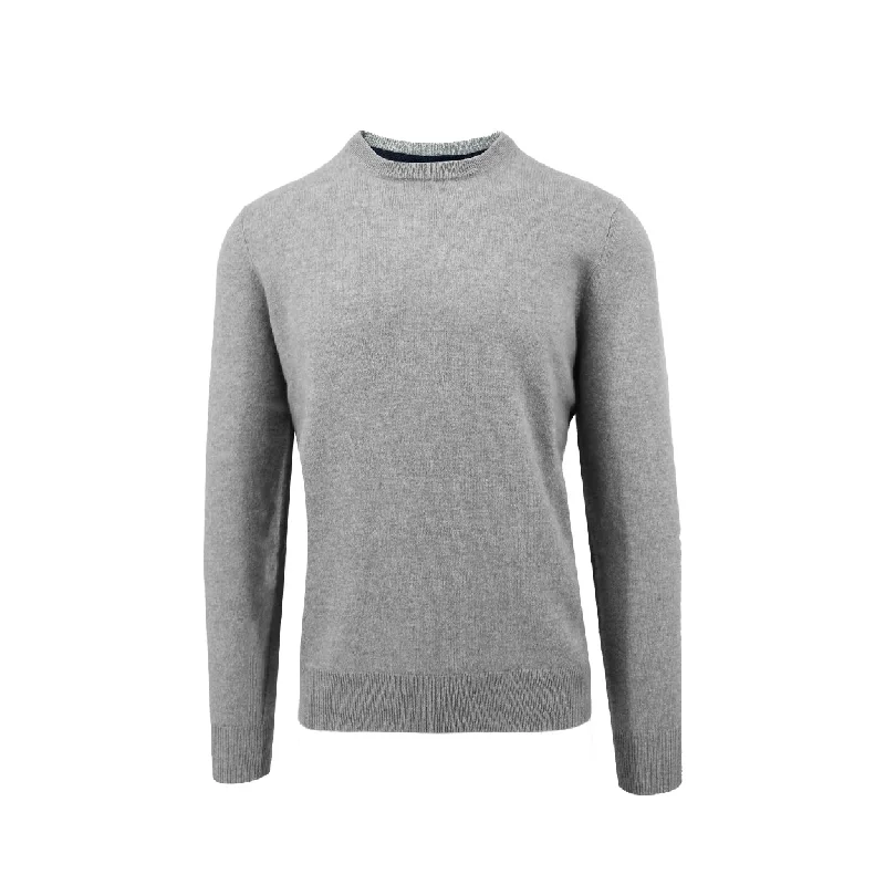 Cement Crewneck Cashmere SweaterLayered Knit Tops