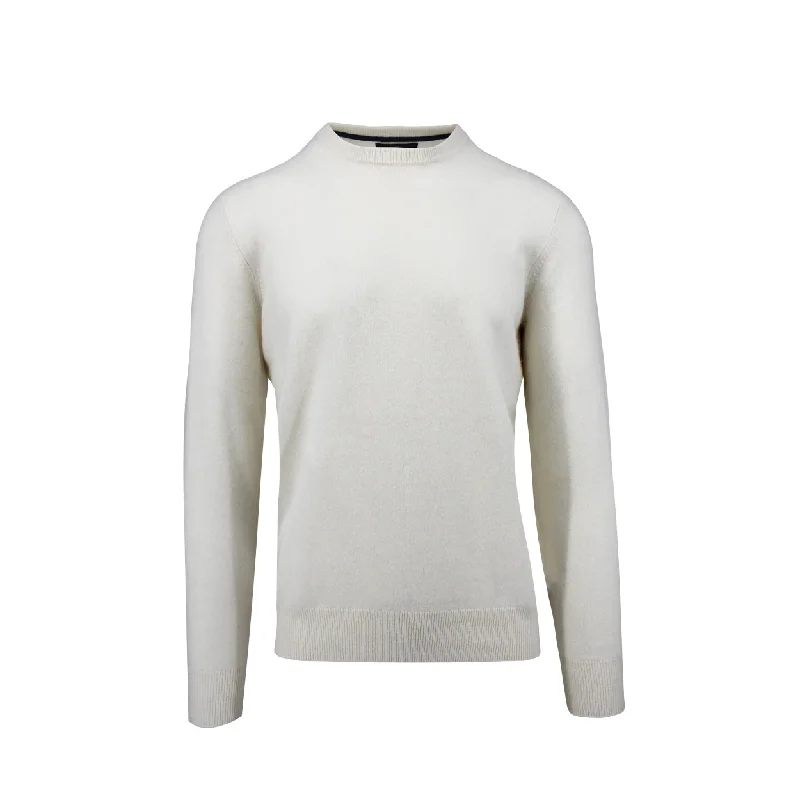 White Haze Crewneck Cashmere SweaterAsymmetrical Knit Tops