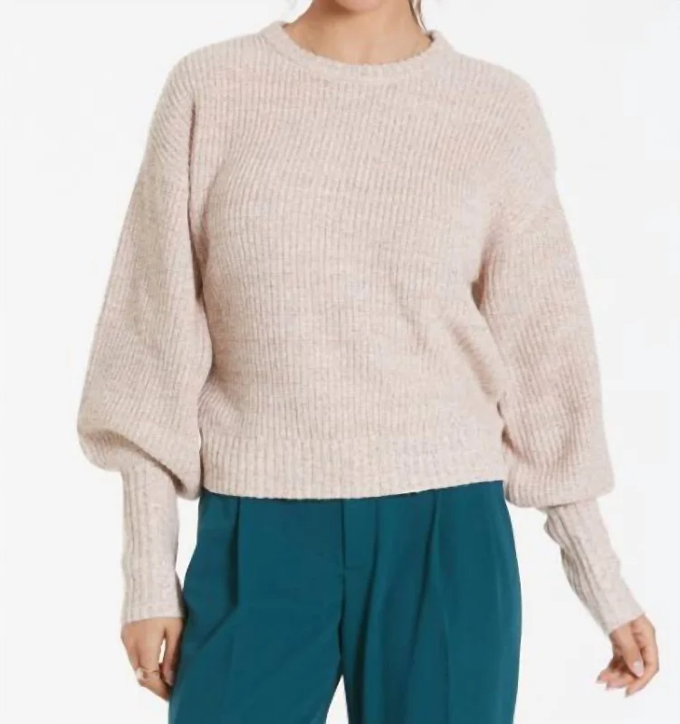 Morenci Knit Sweater In Heather MetallicBoat Neck Knit Tops