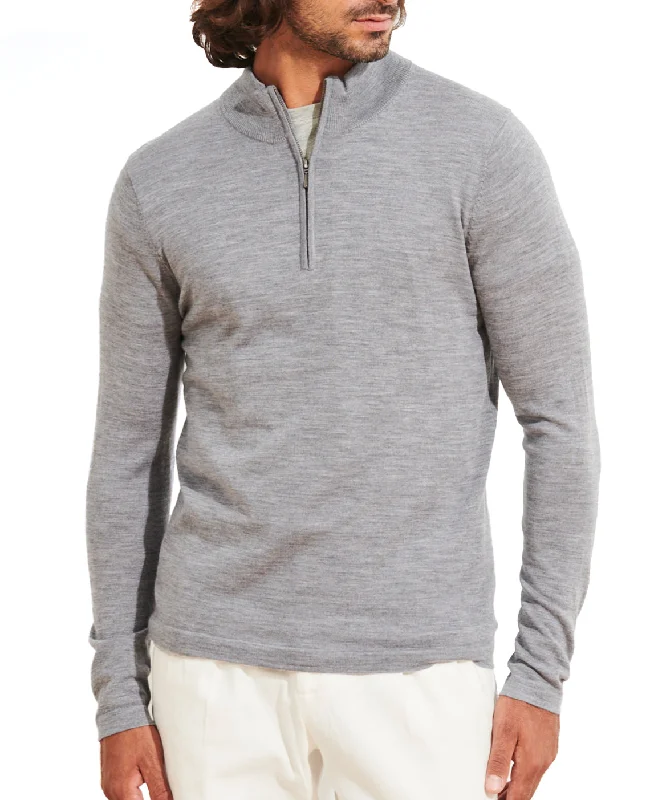 Mist 1/4 Zip Merino Wool SweaterSheer Knit Tops