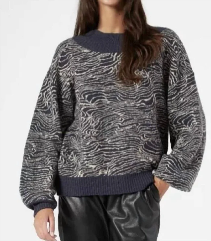 Passon In Graphite Warm SandCrewneck Knit Tops