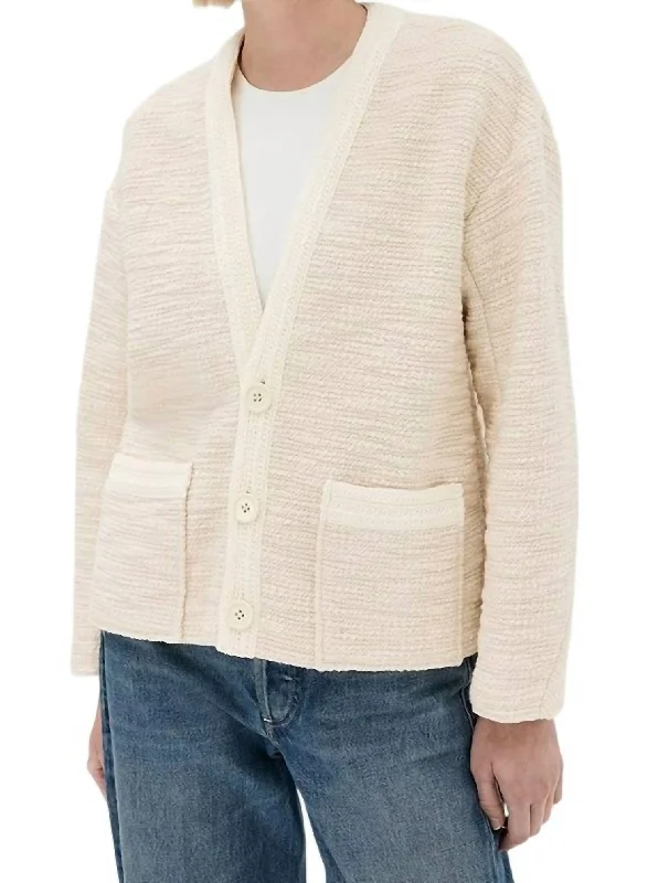 Peyton Jacket In ButtercreamHooded Knit Tops