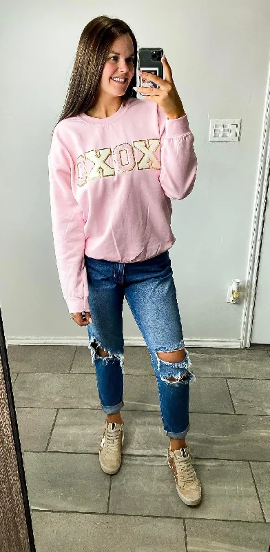 Pink XOXO SweatshirtThermal Knit Tops