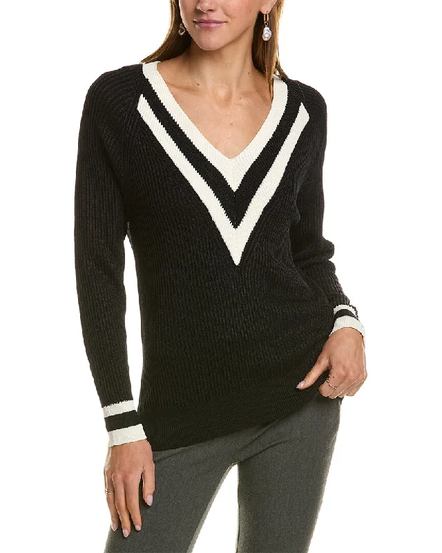 Reiss Matilda Ribbed V-Neck SweaterSpring Knit Tops