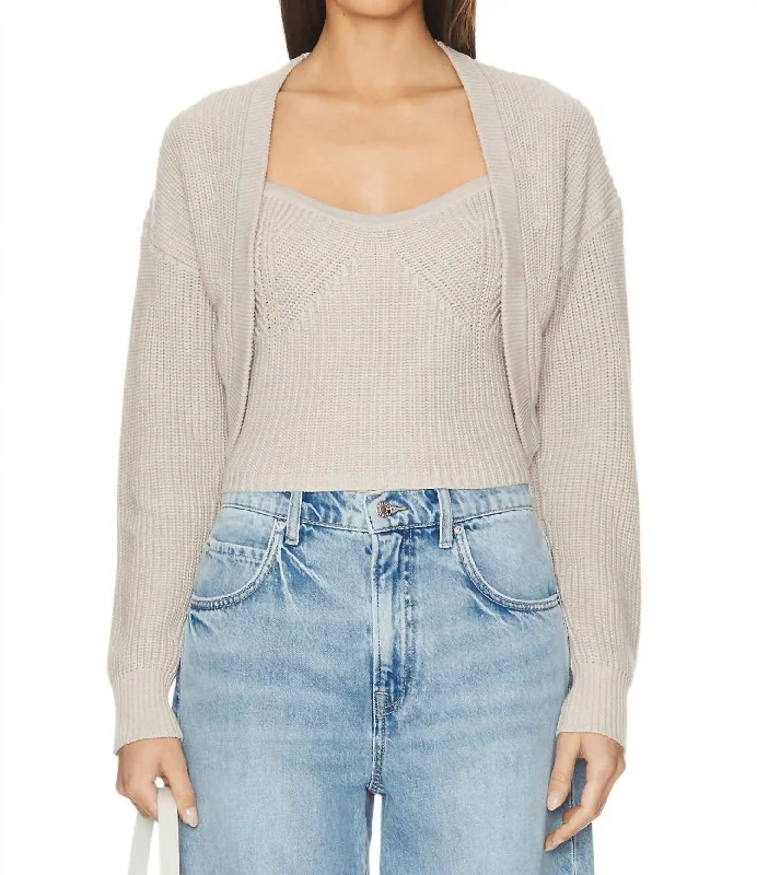 Shaker Shrug In Sand DollarAsymmetrical Knit Tops