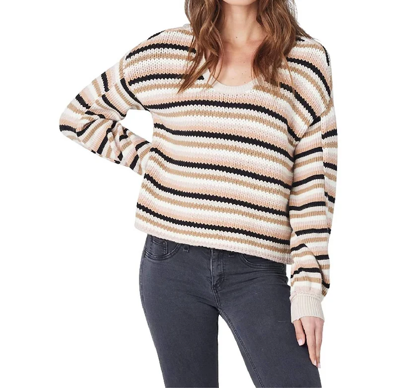 Stripe Sweater In MultiGlitter Knit Tops