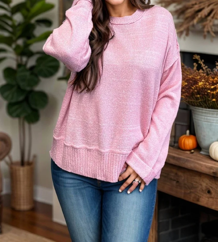 Sweet As Candy Sweater In PurpleAcrylic Knit Tops