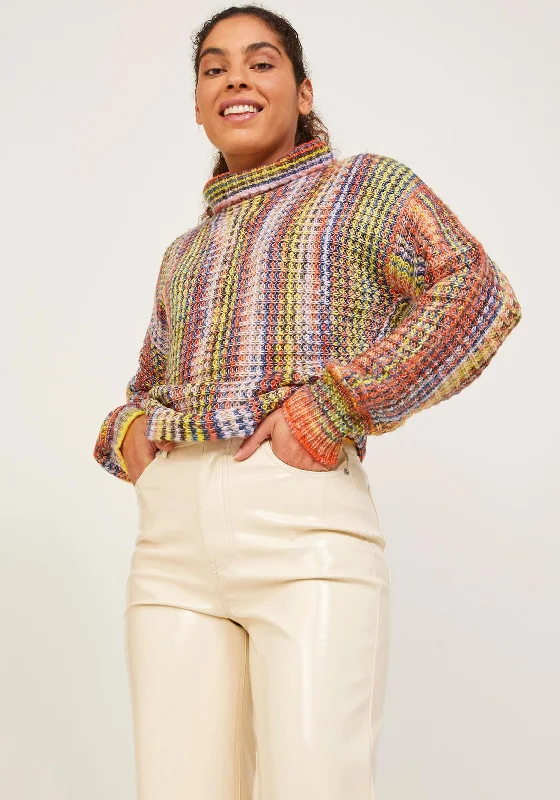 JJXX Jackie Turtleneck Jumper, Dawn Pink Multi