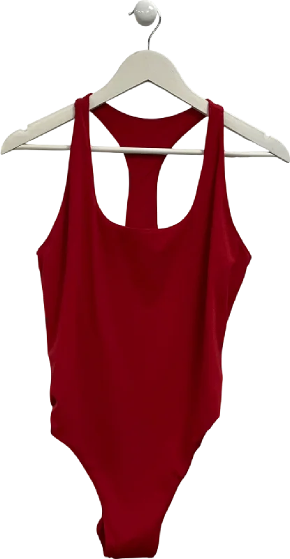 Adanola Red Racer Back High Leg Swimsuit UK XXXL