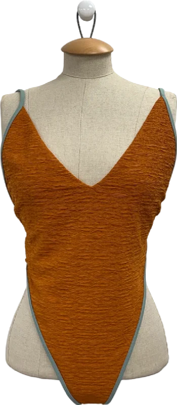 Free People Burnt Orange Amber Swimsuit UK XL