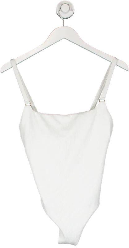 Melissa Odabash White Palma Ridges Swimsuit UK 12