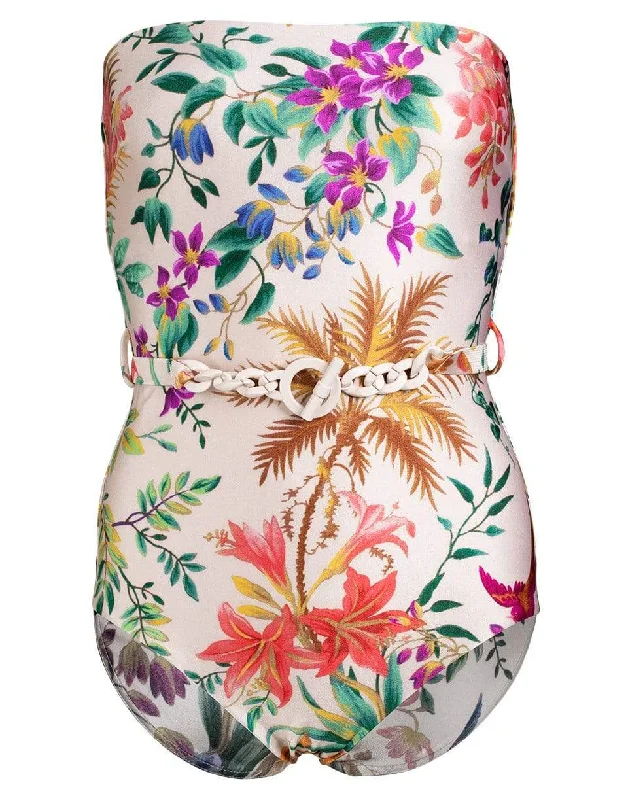 Tropicana Chain Belt One Piece Swimsuit