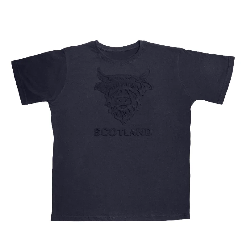 Cycling T-ShirtsAdults T-Shirt Embossed Highland Cow Scotland