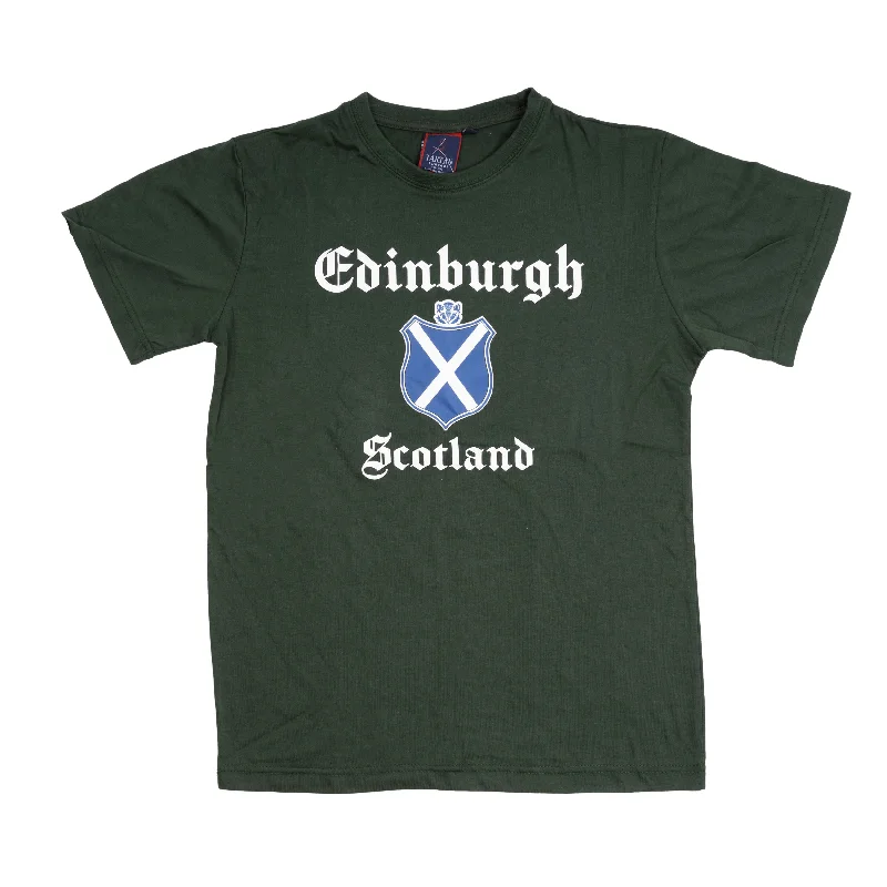 Outdoor T-ShirtsAdults Tshirt Edin Shield/ Scotland Bottle Green