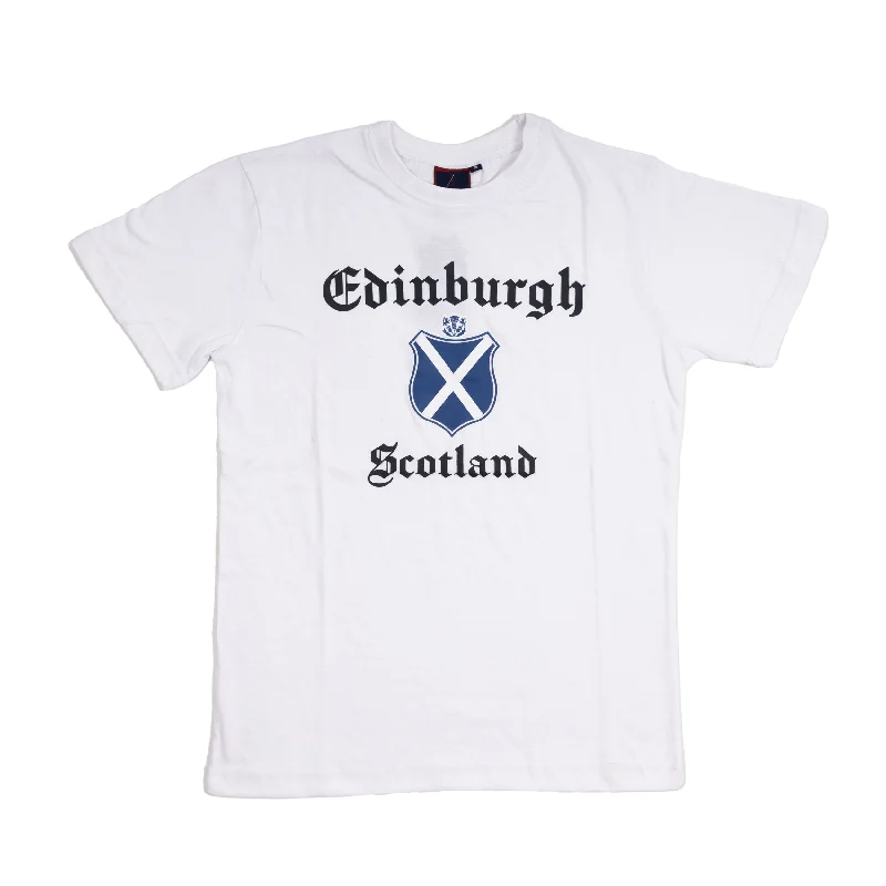 Organic Cotton T-ShirtsAdults Tshirt Edin Shield/ Scotland White