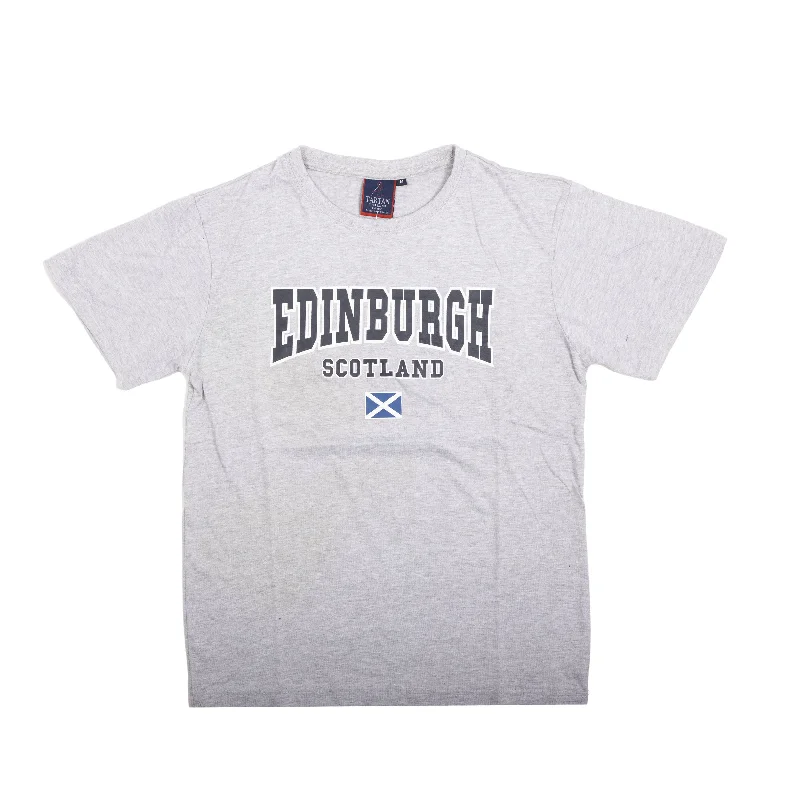 Zippered T-ShirtsAdults Tshirt Edinburgh/ Scotland / Flag Grey