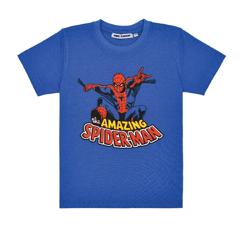 Leather-Paneled T-ShirtsAmazing Spider-Man Tee - Ocean Blue