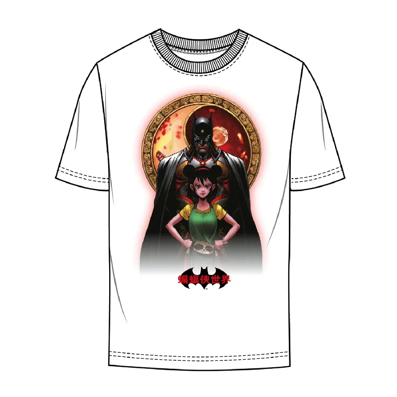 Longline T-ShirtsBatman White Adult Anime Moon T-Shirt