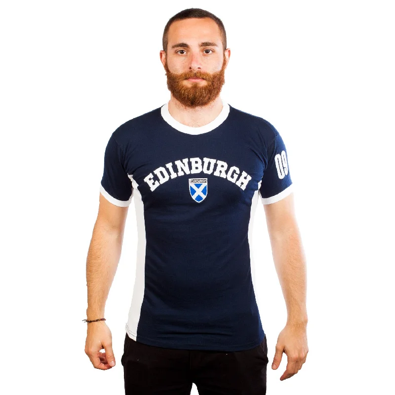 Ribbed Cuff T-ShirtsGents Edinburgh No 9 T-Shirt Navy