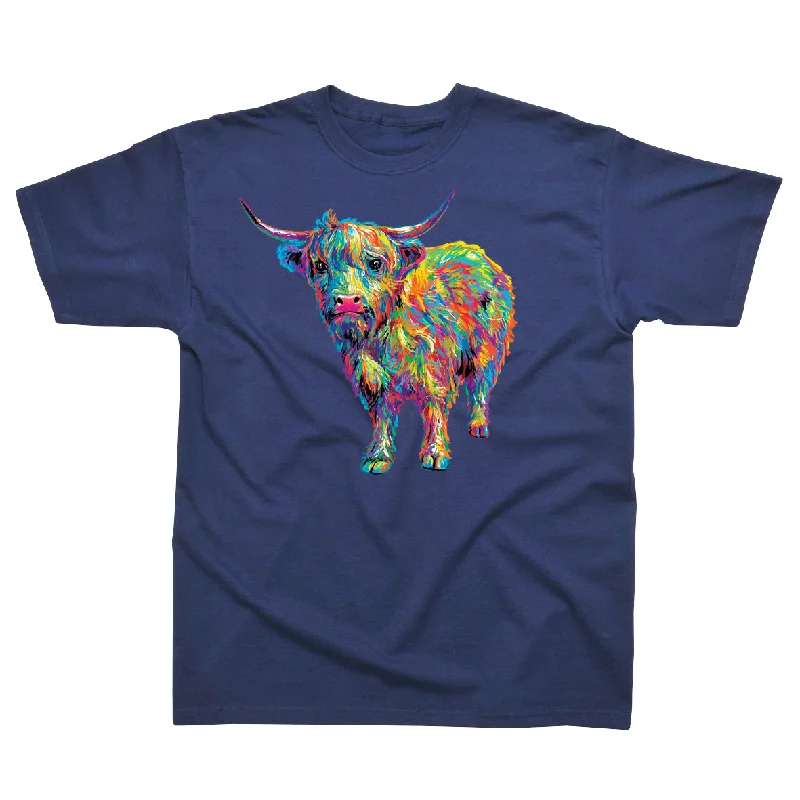 Blended Fabric T-ShirtsHighland Cow Spike Adults Tshirt