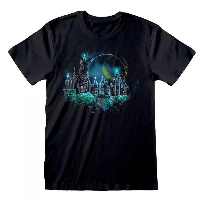 Embroidered T-ShirtsHp - Wireframe Hogwarts Tshirt