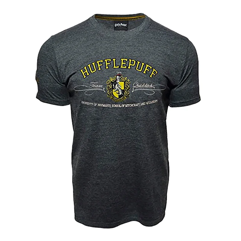 Pocket T-ShirtsHarry Potter Hufflepuff Applique T-shirt Kids Charcoal