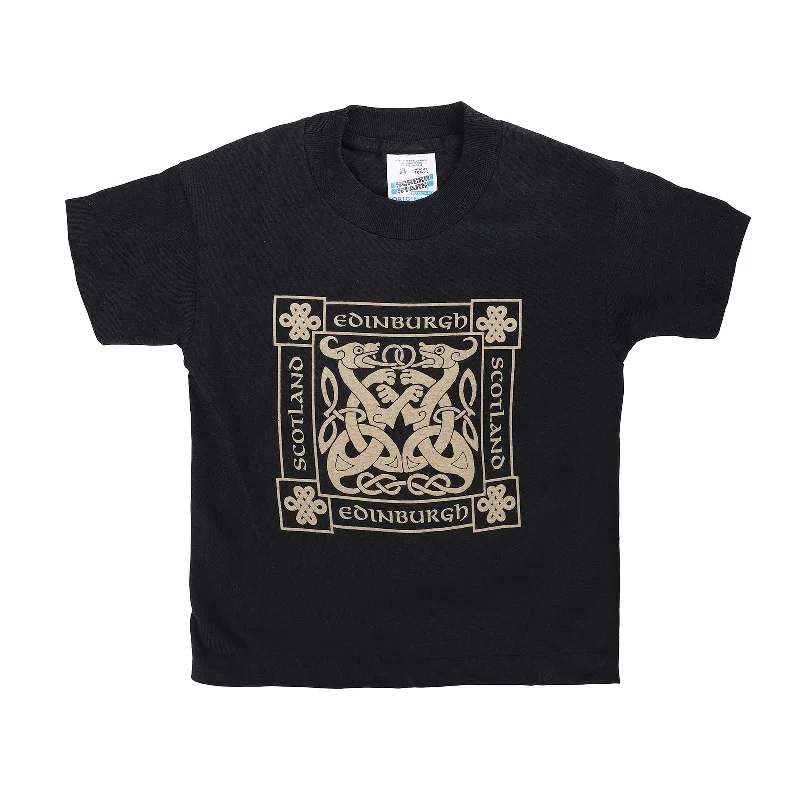 Branded T-ShirtsKids Edinburgh Celtic Square T-Shirt Black/Gold