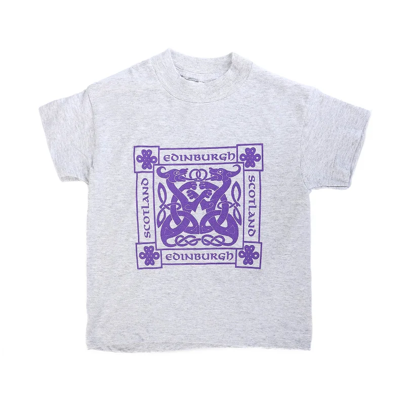 College T-ShirtsKids Edinburgh Scotland Celtic Square T-Shirt Grey/Purple