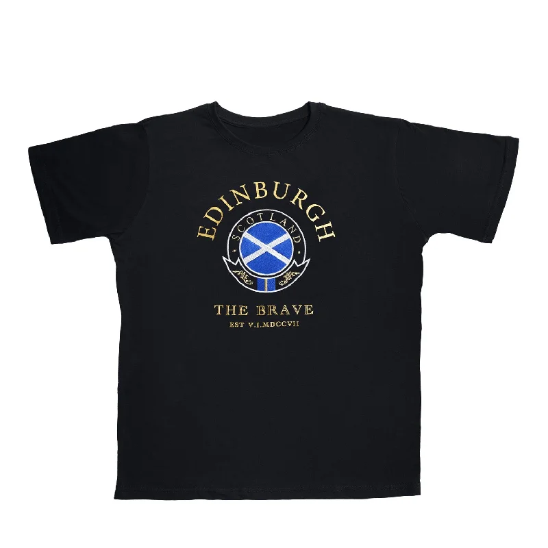 Yoga T-ShirtsT-Shirt Gold Circle Edin/Scot/Flag/Brave