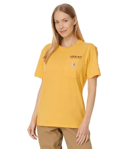 Boat Neck Short Sleeve TopsCarhartt 106550 Women's Loose Fit Heavyweight Short-Sleeve Denali Natio