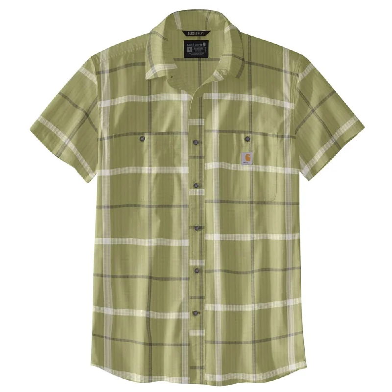 Designer Short Sleeve TopsCarhartt 105701 Men's  Rugged Flex Relaxed Fit Lightweight Short-Sleeve - Green Olive, Large Big Tall