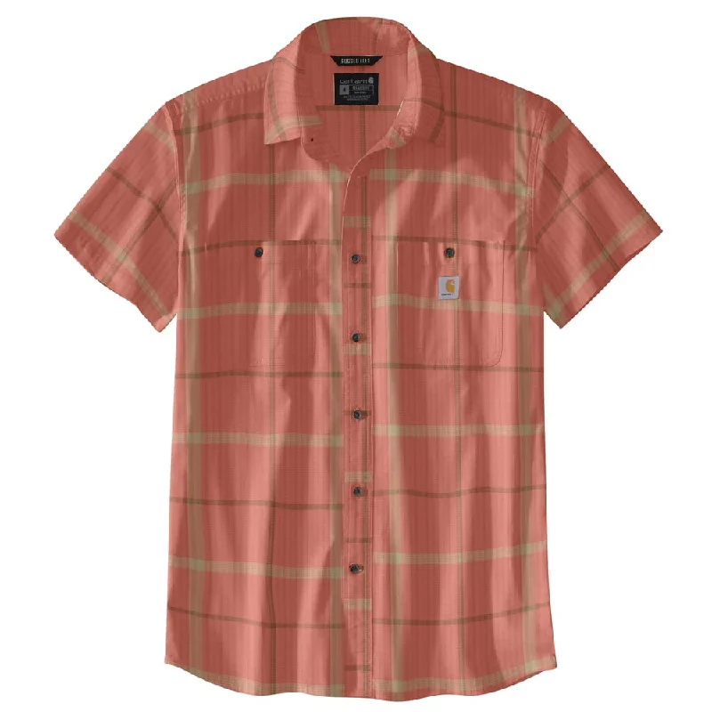 Embroidered Short Sleeve TopsCarhartt 105701 Men's Rugged Flex Relaxed Fit Lightweight Short-Sleeve - Terrecota, X-Large Big Tall