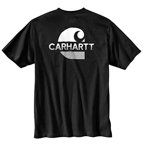 Branded Short Sleeve TopsCarhartt 105710 Men's Loose Fit Heavyweight Short-Sleeve Pocket C Graphic T-Shi - X-Large Tall - Black