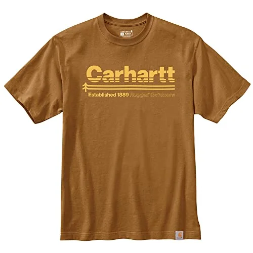 Hip-Hop Short Sleeve TopsCarhartt 105754 Men's Relaxed Fit Heavyweight Short-Sleeve Outdoors Graphic T-S - X-Large Tall Carhartt Brown X-Large Big Tall