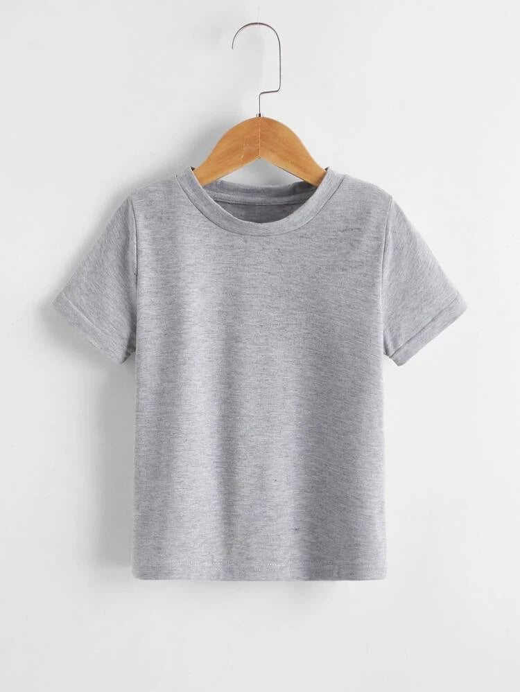 Retro Short Sleeve TopsBoys’ Short-Sleeved Casual Tee in Grey